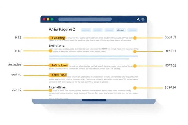 On-Page SEO webpage with highlighted keywords