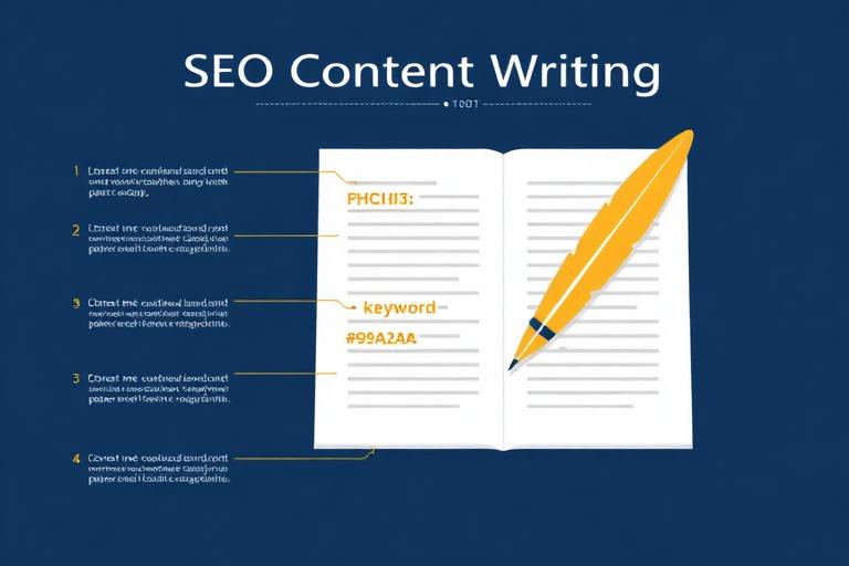 SEO content writing with fountain pen on paper